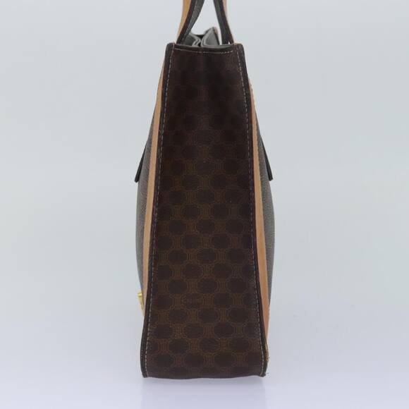 CELINE Macadam Canvas Hand Bag Pvc Leather Brown - Picture 4 of 12